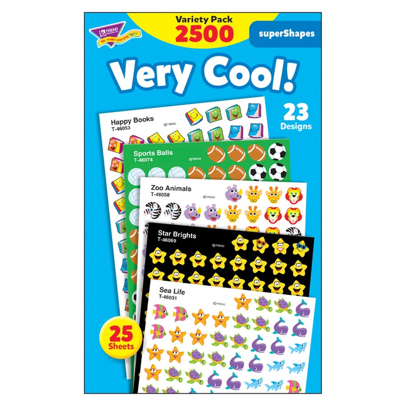 TREND enterprises, Inc. Very Cool! superShapes Stickers Variety Pack, 2500 ct - Image 2